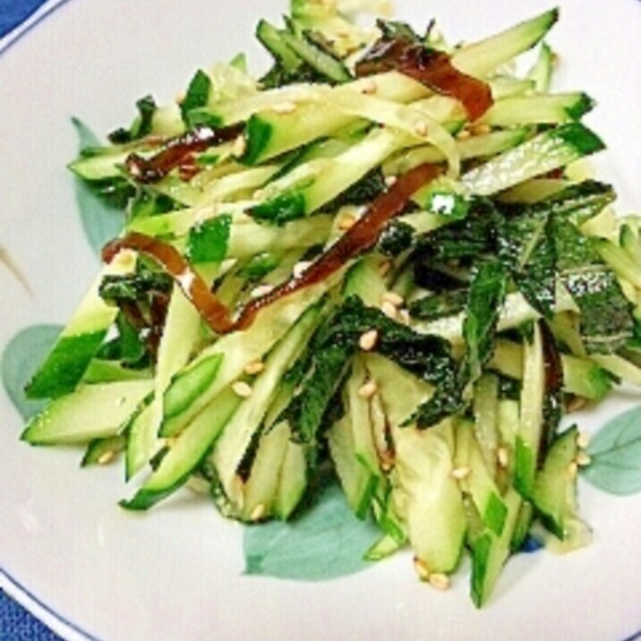 大葉香る きゅうりのダブルしそ昆布和え レシピ 作り方 By Nyan260 楽天レシピ